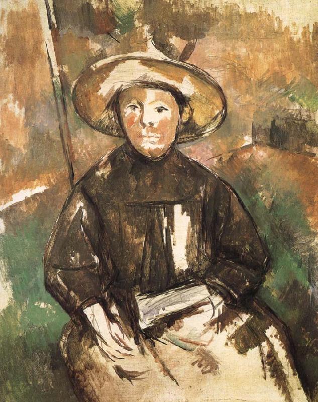 Paul Cezanne children wearing straw hat oil painting image